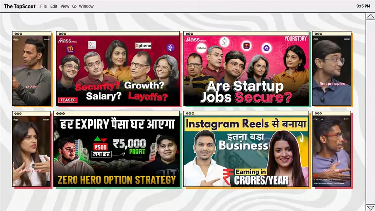 Podcast and long-form video thumbnails produced for brand channels.