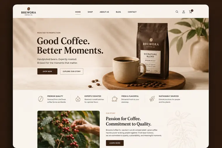 A TopScout-built marketing site for Brewora.